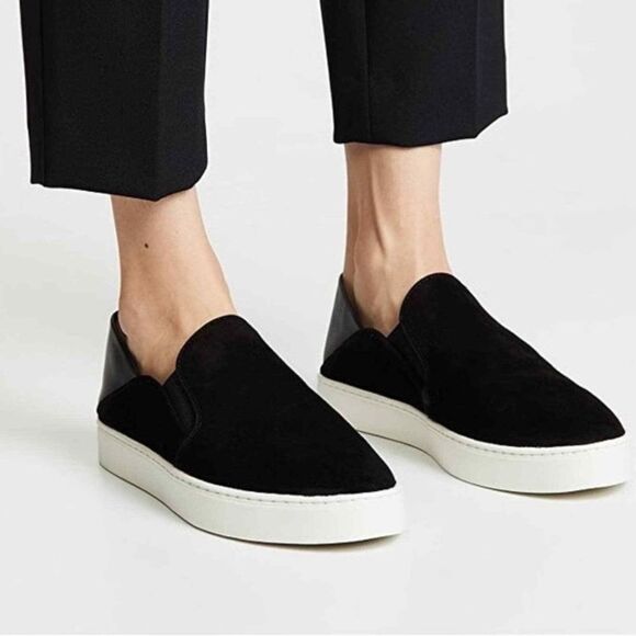 Vince Shoes - Vince Garvey Black Suede Slip On Sneakers | Size 9.5